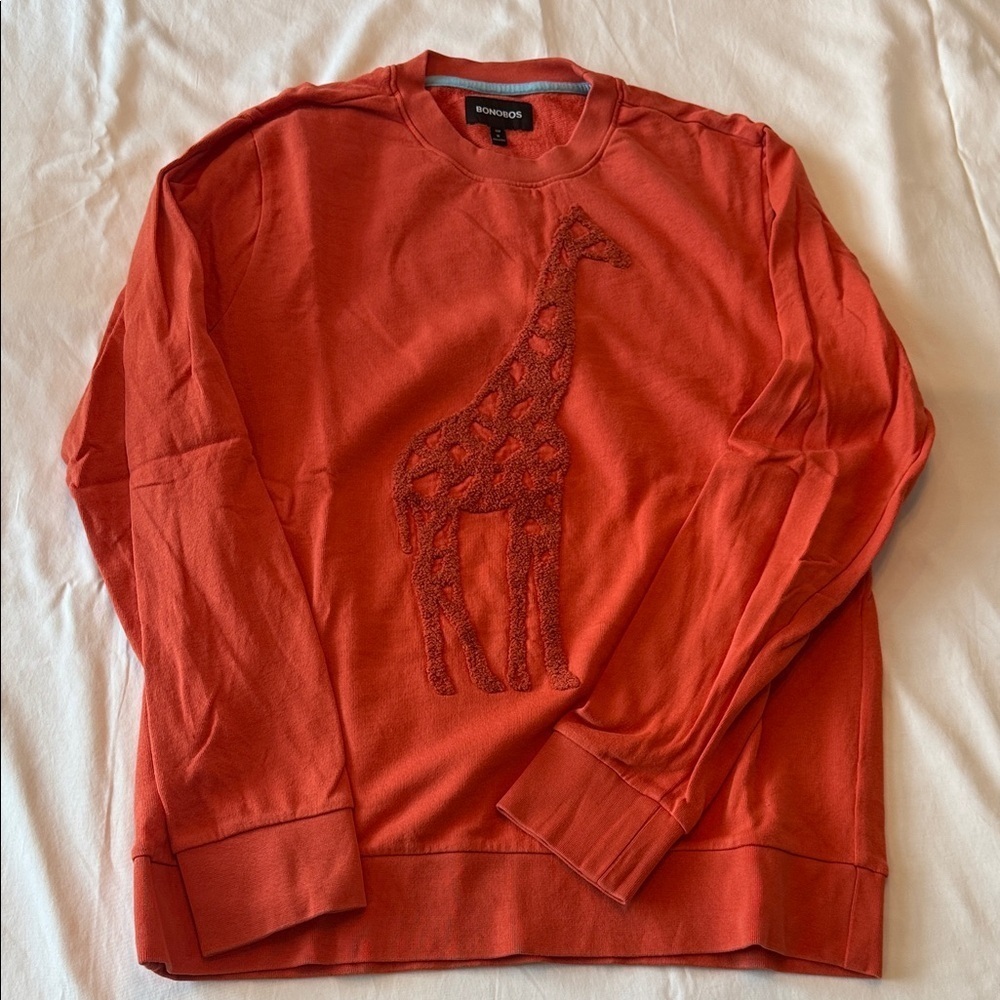 Bonobos Orange Sweatshirt with Giraffe Motif